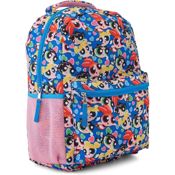 Powerpuff Girls Classic Allover Backpack - Blossom Bubbles Buttercup Bookbag - Picture 1 of 11